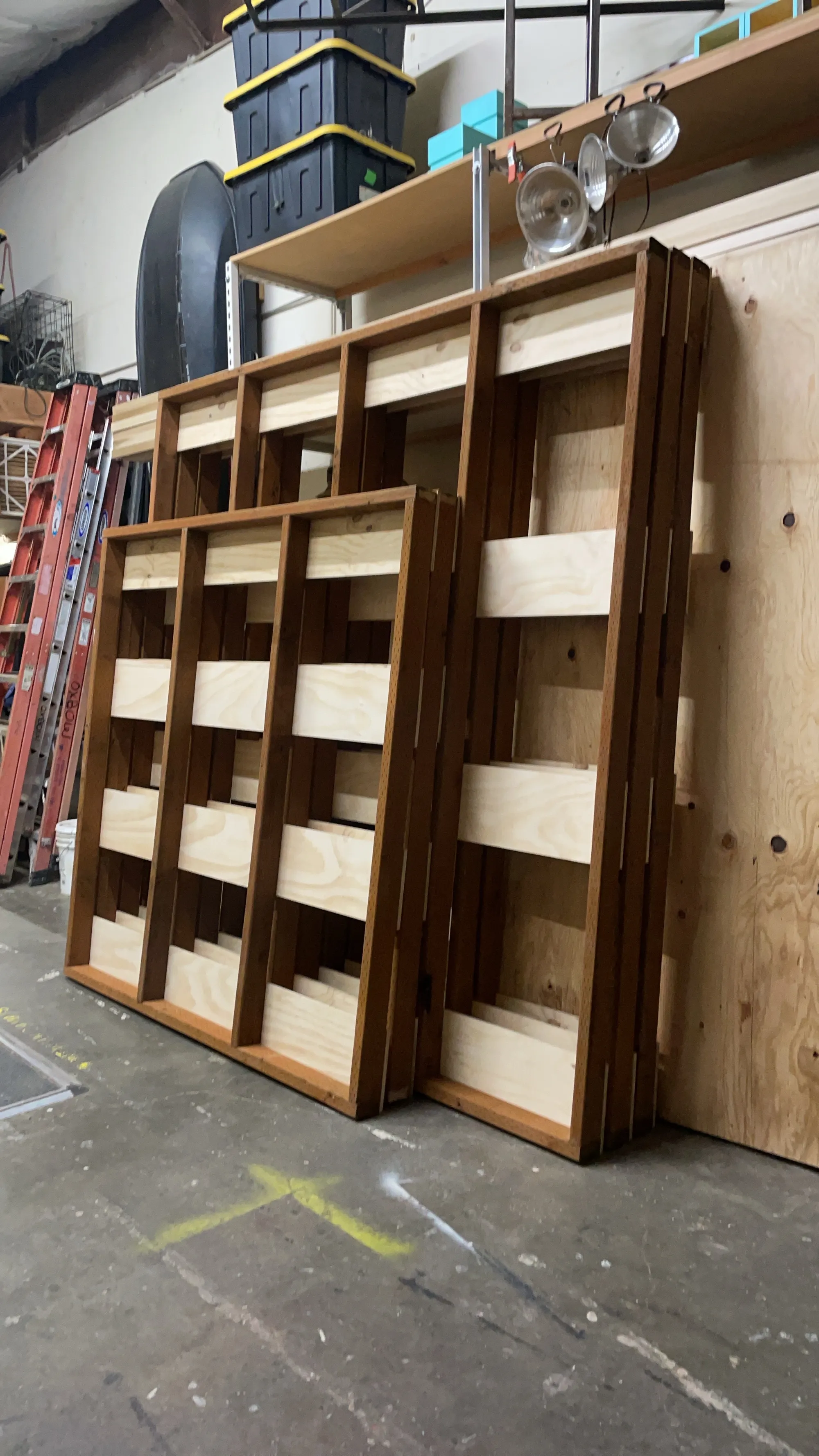 Architectural scale outdoor mural frames for public art installation